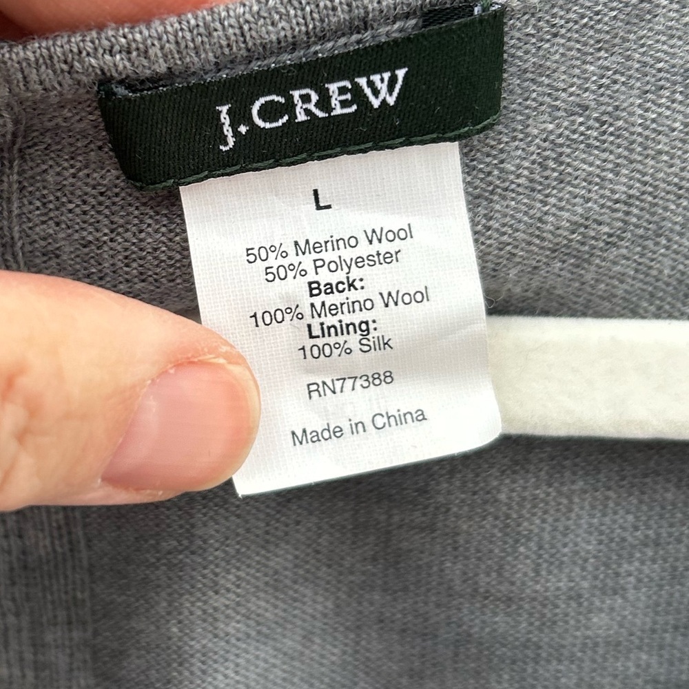 J Crew Merino blend lace front tank, size L - Picture 5 of 5